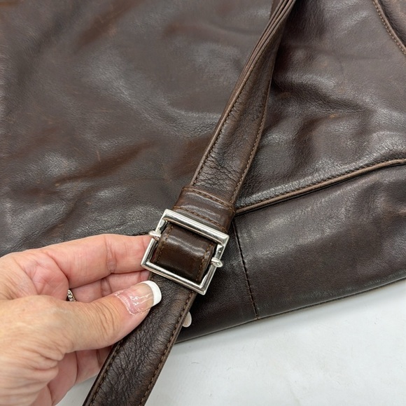 Bruno Rossi Brown Leather Messenger Style Crossbody Bag Made in Italy MCB6734R - Picture 13 of 15